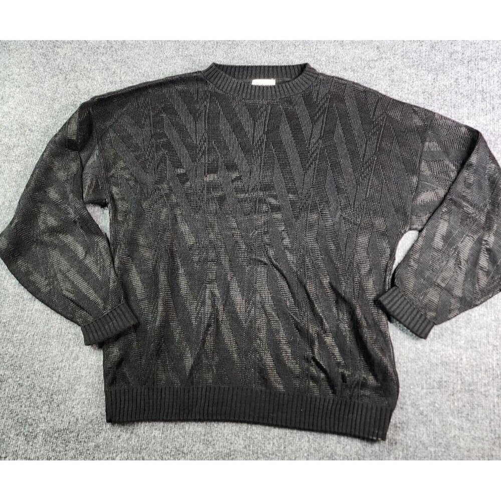 Vintage Protege Sweater Mens XL Black Shirt‎ Long Sleeve 90s Relax Fit